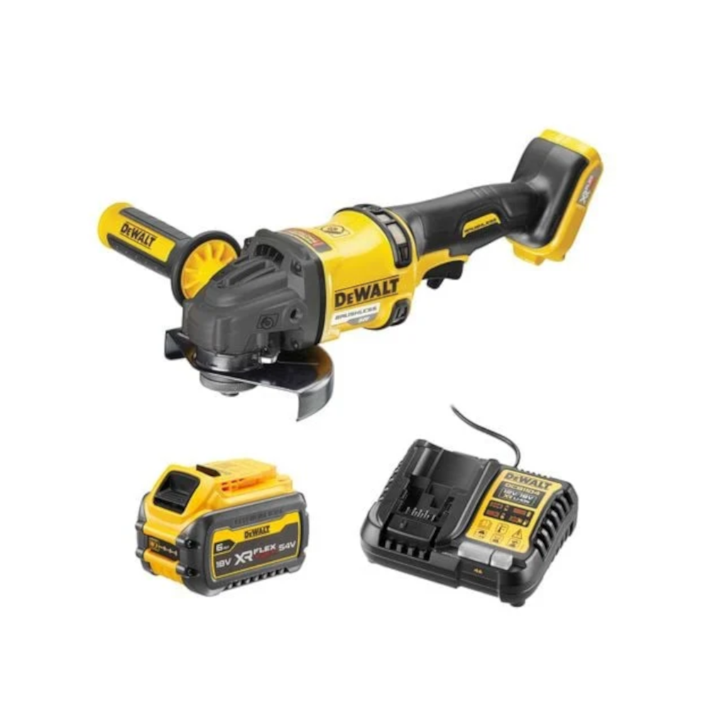 54V 6.0Ah XR Flexvolt 125mm Brushless Angle Grinder Kit DCG418T1-XE by Dewalt