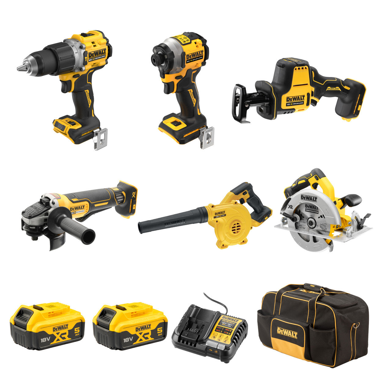 Dewalt 18V XR 5.0Ah 6Pce Kit DCZ601P2-XE