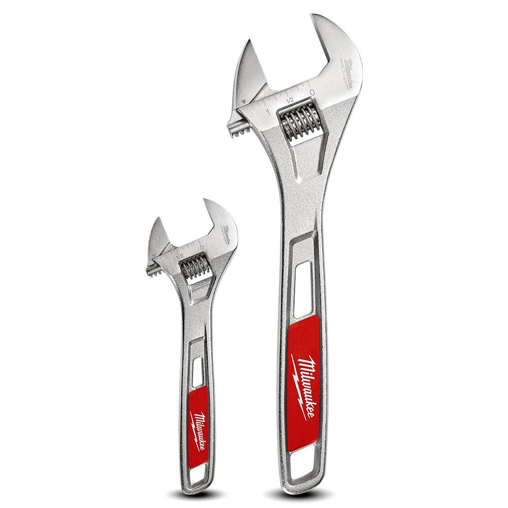 250mm (10") & 150mm (6") Adjustable Wrench Set - 48227400 by Milwaukee