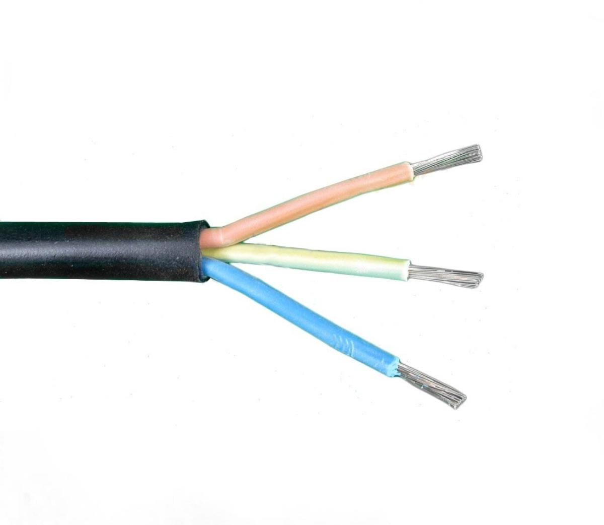 Rubber Flexible Power Cable 2.5mm2 3 Core Heavy Duty Ethylene-Propylene Insulation (Per Metre)