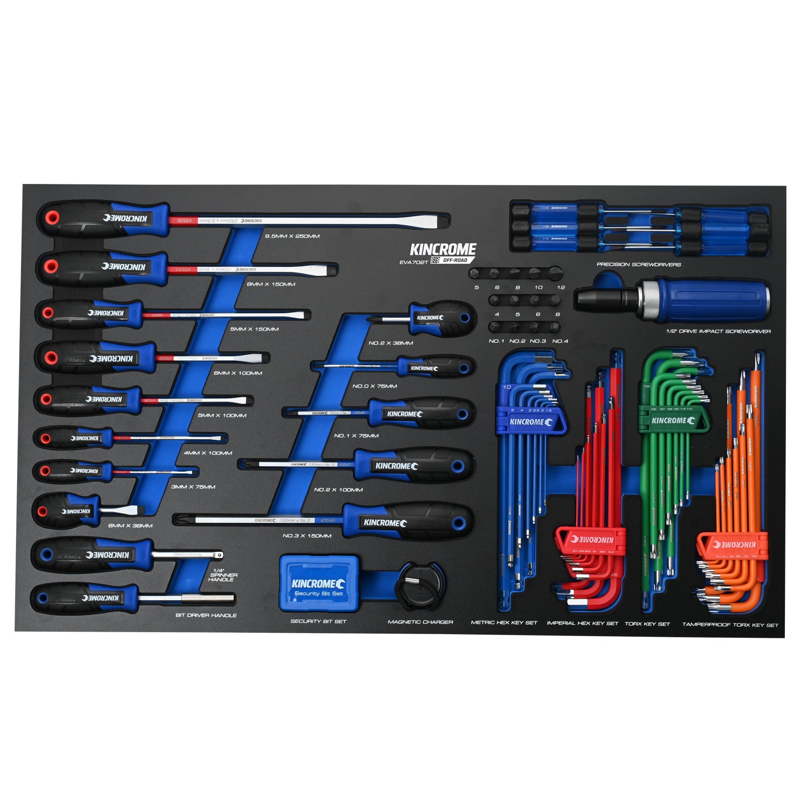 Kincrome OFF-ROAD 105Pce TorqueMaster® Screwdrivers & Fastening EVA Tray EVA702T