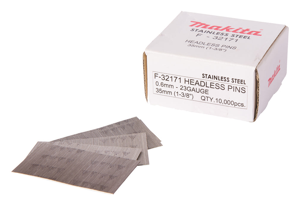 Makita 10000Pce 23GA Pin Nails | Galvanised or Stainless Steel