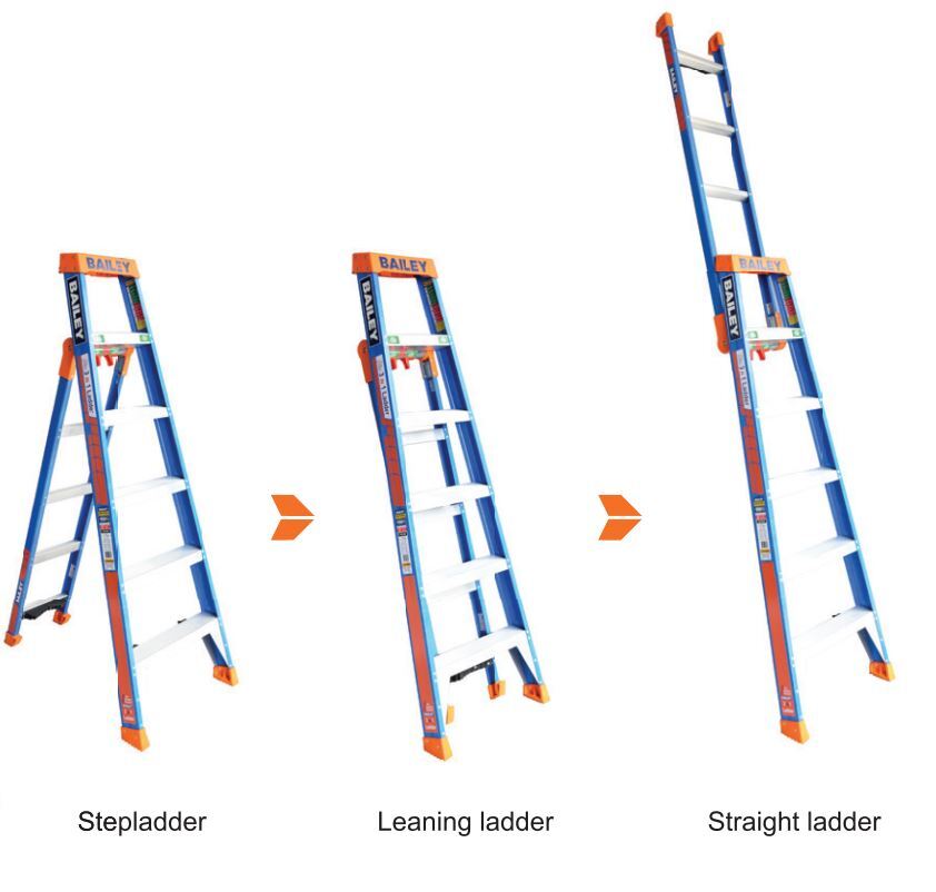 Bailey Pro Punchlock Fibreglass Step Extension Ladder 150kg Industrial Rated