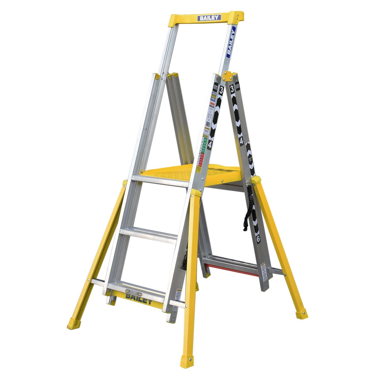 Adjustable Height Platform 3-6 Step Ladder 170Kg Bailey