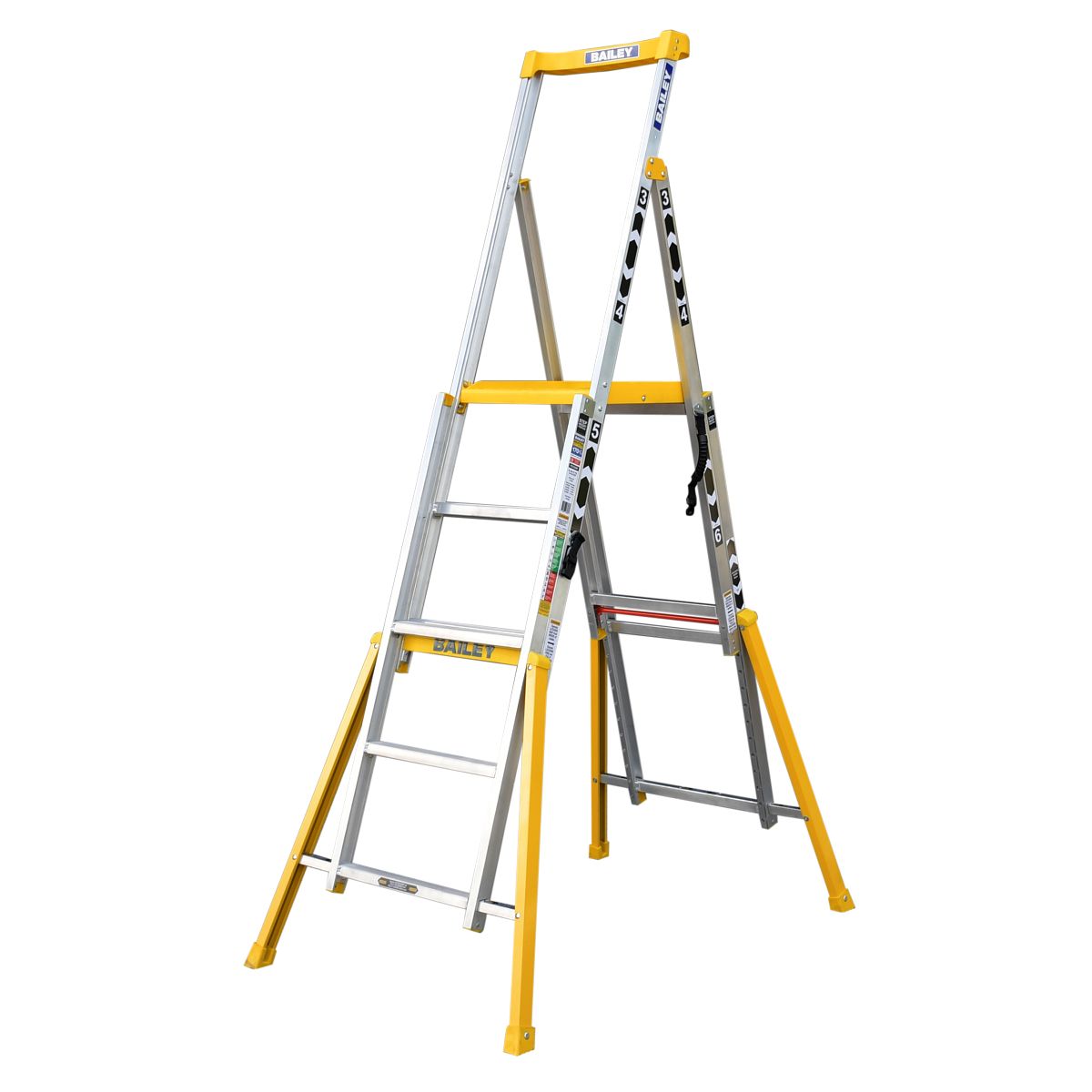 Adjustable Height Platform 3-6 Step Ladder 170Kg Bailey