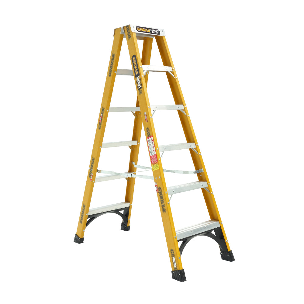 Gorilla Heavy Duty Fibreglass 180Kg Rating Double Sided Ladders