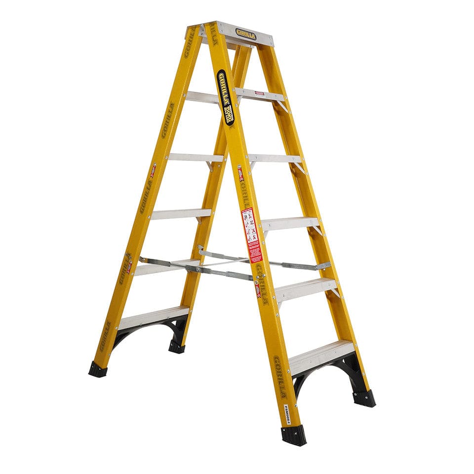 6 Step Fibreglass Double Sided 150kg Step Ladder FSM006-I by Gorilla