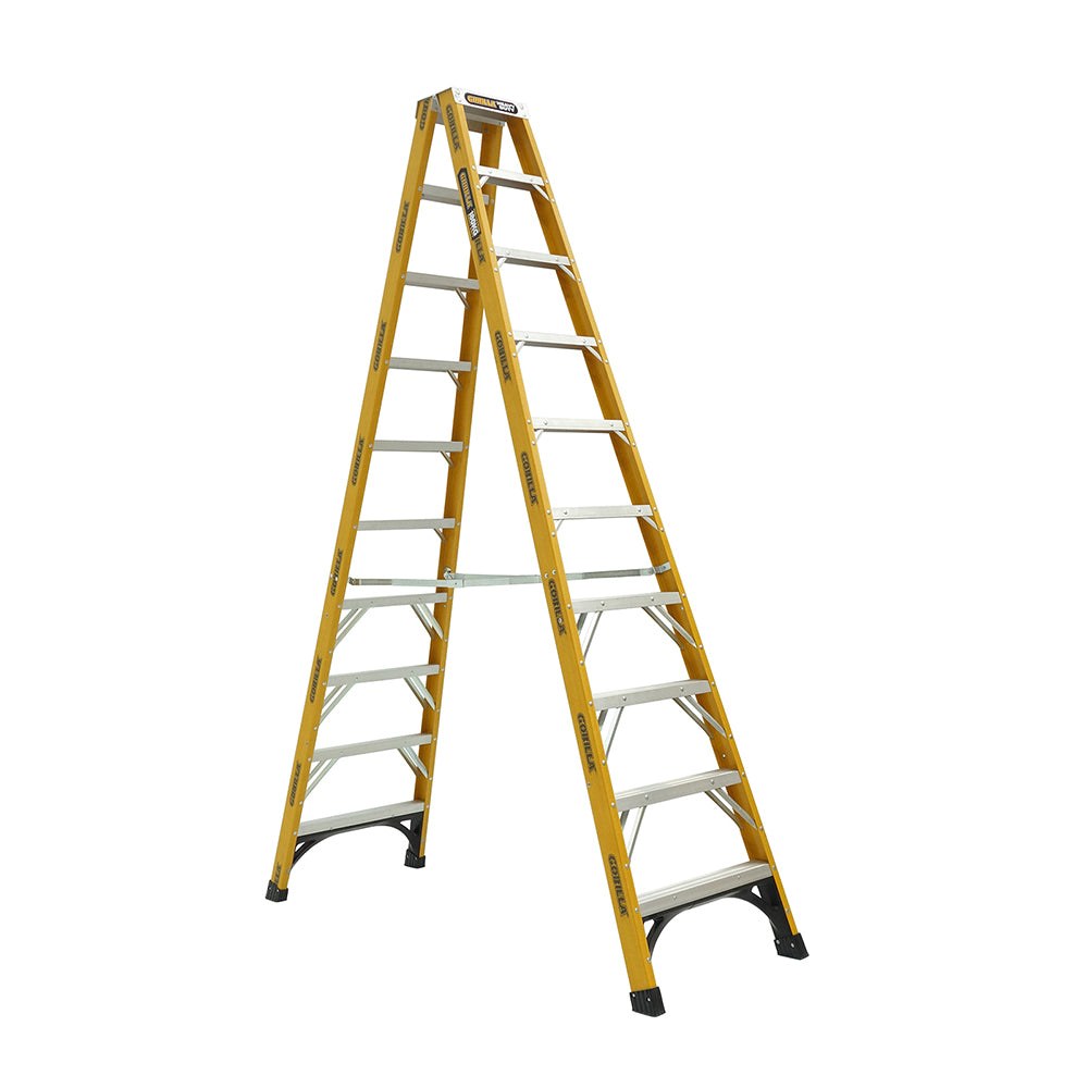 Gorilla Heavy Duty Fibreglass 180Kg Rating Double Sided Ladders