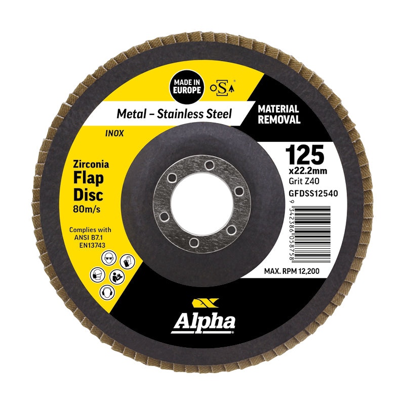 Flap Disc 125mm 40G Zirconia - GFDSS125450 by Alpha