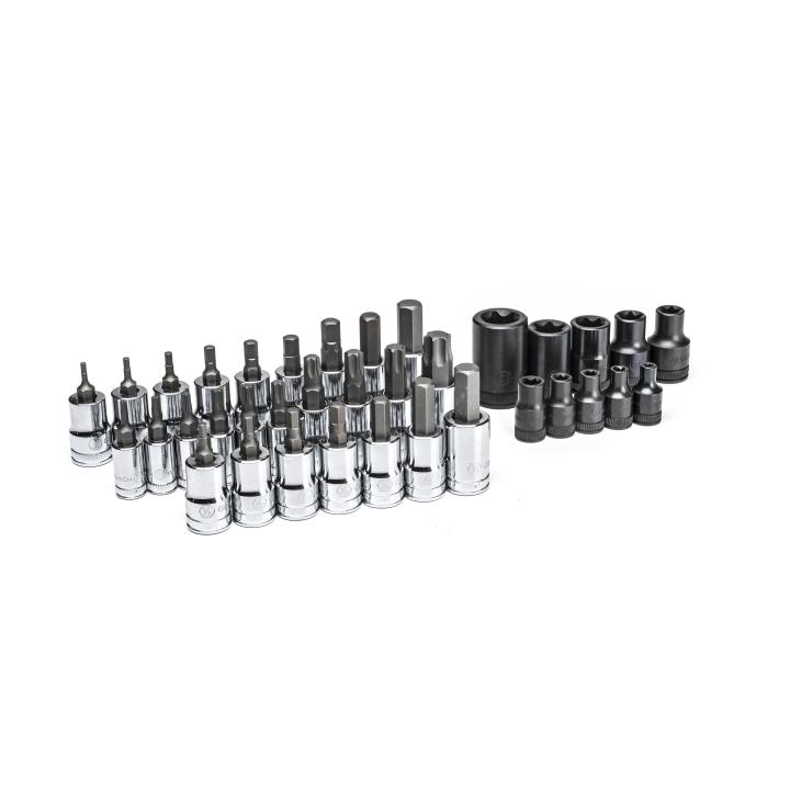 1/4”, 3/8” & 1/2” Drive Standard Hex, E-Torx® & Torx® Bit Metric & SAE Socket Set - 80726 by Gearwrench