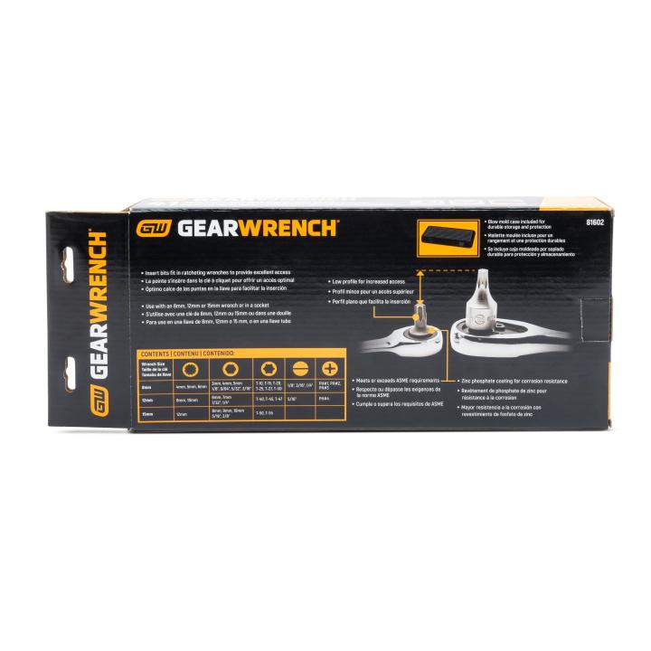 Phillips®/Slotted/Torx®/Hex/Triple Square Insert Bit Set for 6 & 12 Point Wrenches 41Pce 81602 by Gearwrench