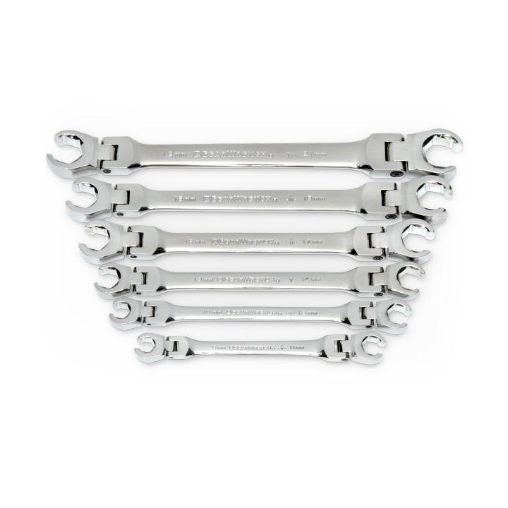 GEARWRENCH 6Pce Flex Head Flare Nut Metric Wrench Set 81911D