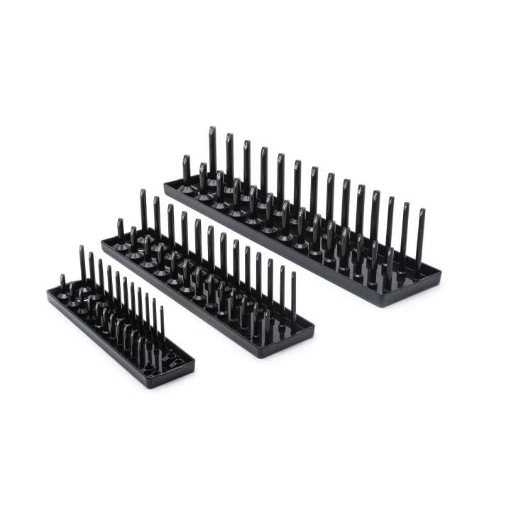 3 Pc. 1/4”, 3/8” & 1/2” Drive Black SAE Socket Storage Tray Set 83118
