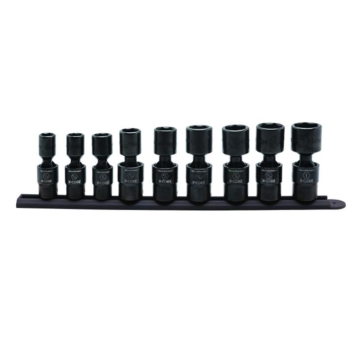 1/2” Drive 6 Point Standard X-Core™ Pinless Universal Impact SAE Socket Set 9Pce - 84978 by Gearwrench