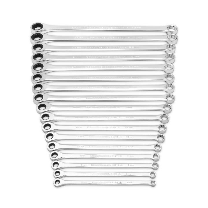 GEARWRENCH 17Pce 72-Tooth 12 Point XL GearBox™ Double Box Ratcheting Metric Wrench Set 85989
