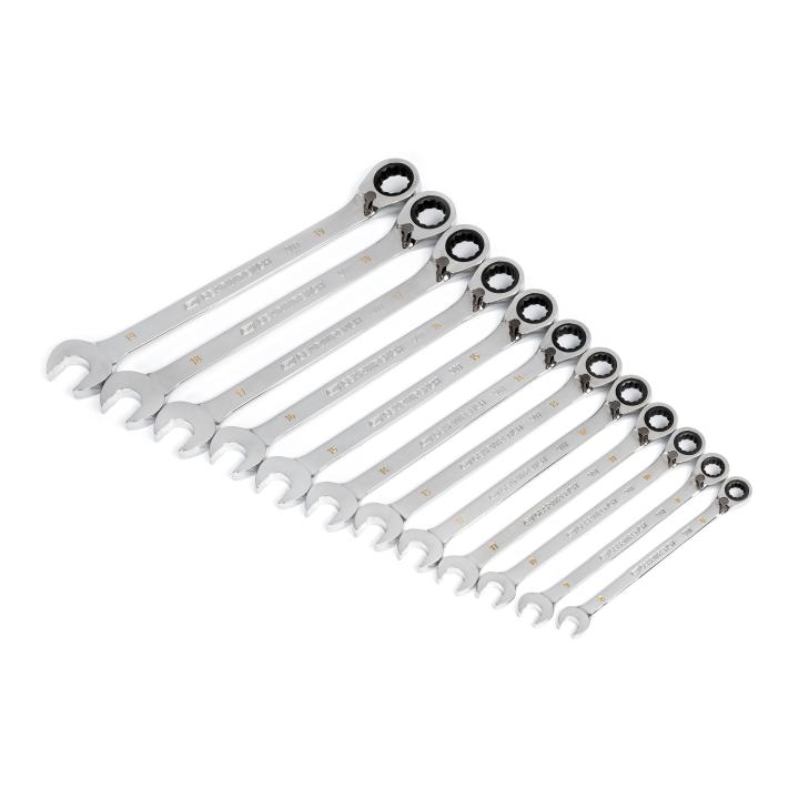 GEARWRENCH 12Pce 90-Tooth 12 Point Metric Reversible Ratcheting Wrench Set 86627