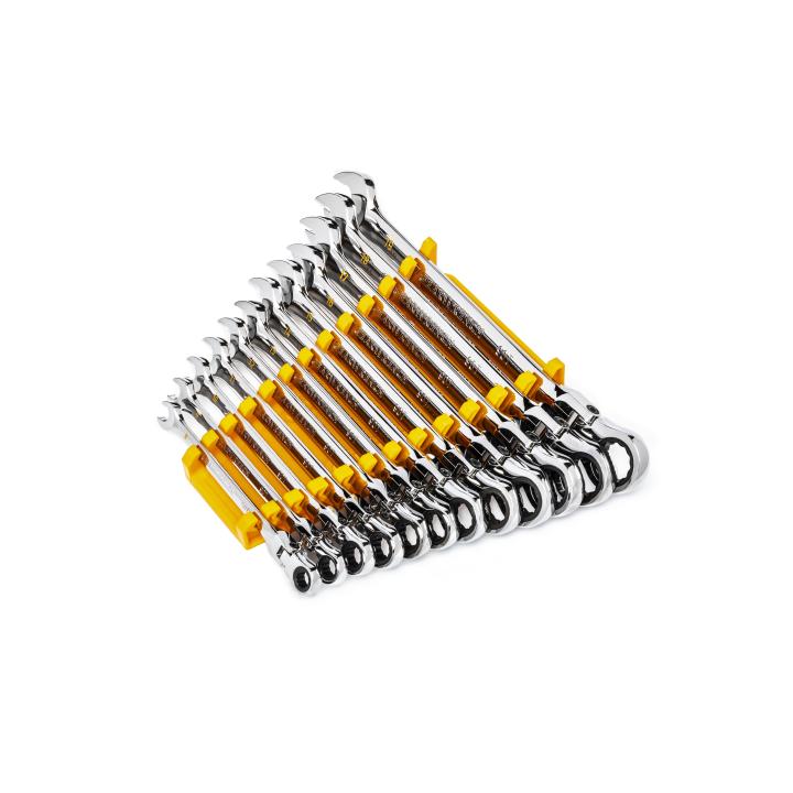 GEARWRENCH 12Pce 90-Tooth 12 Point Flex Head Ratcheting Combination Metric Wrench Set 86727