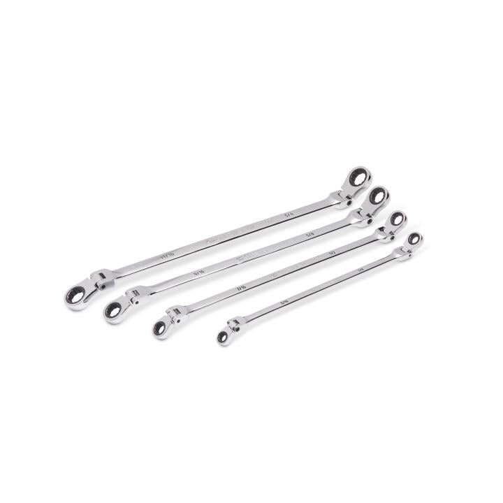 GEARWRENCH 4Pce 90-Tooth 12 Point SAE GearBox™ Double Flex Ratcheting Wrench Set 86831