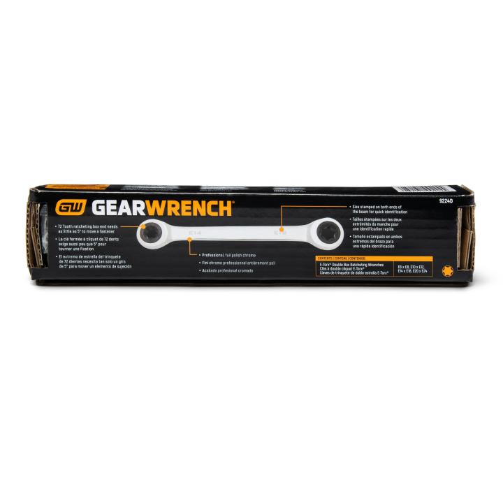 Double Box Ratcheting E-Torx® Wrench Set4Pce - 9224D by Gearwrench