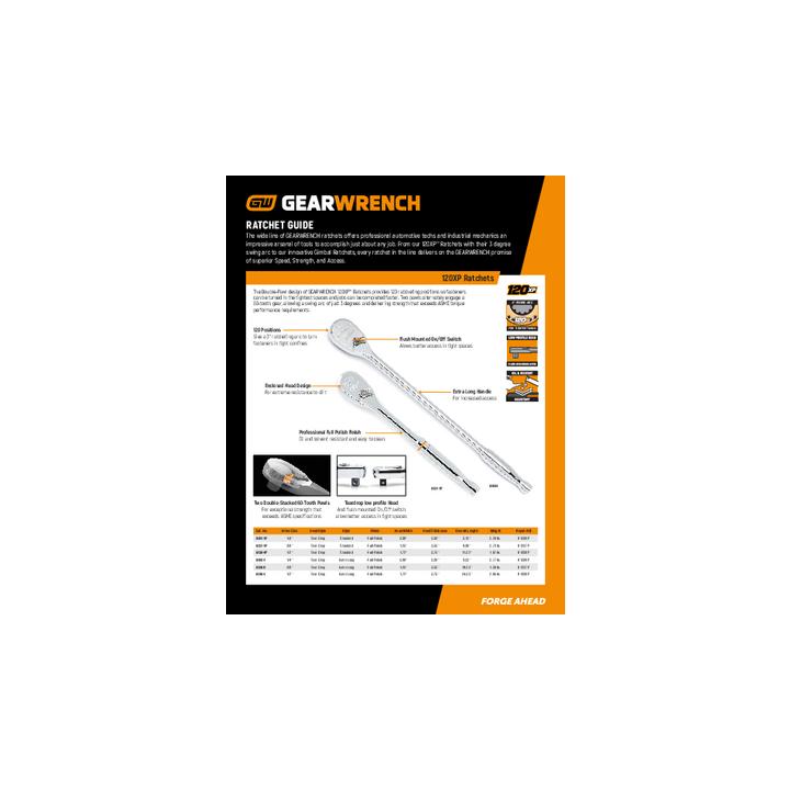 1/2” Drive 120XP™ Flex Head Teardrop Ratchet 432mm (17”) 81306P by Gearwrench