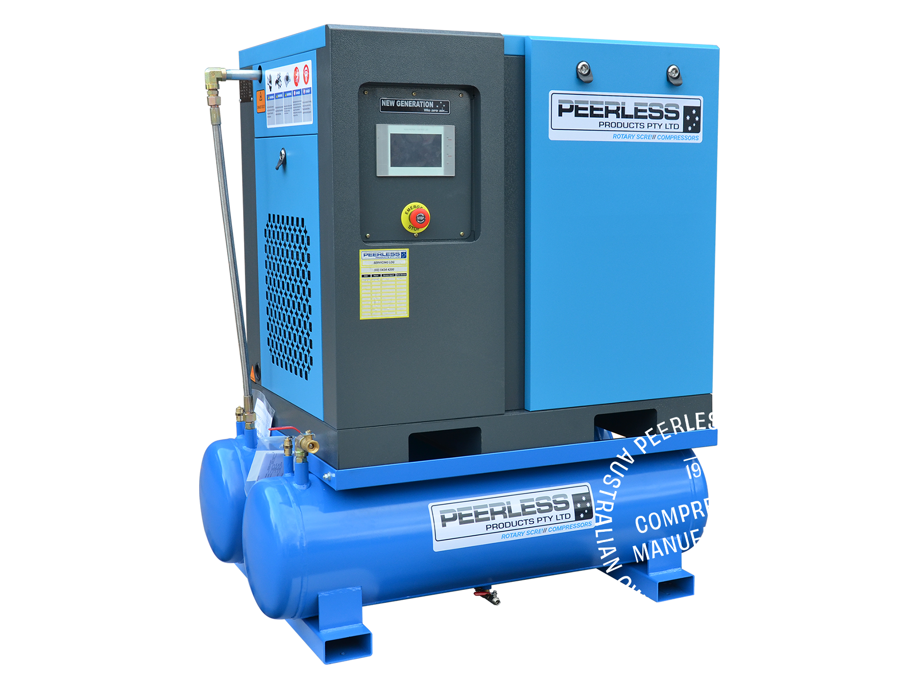 Rotary Screw Air Compressor with Variable Speed, Direct Drive, 10HP, 1000LPM - HQD10VS by Peerless