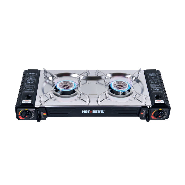 Twin Burner Butane Gas Stove HDTBS by Hot Devil