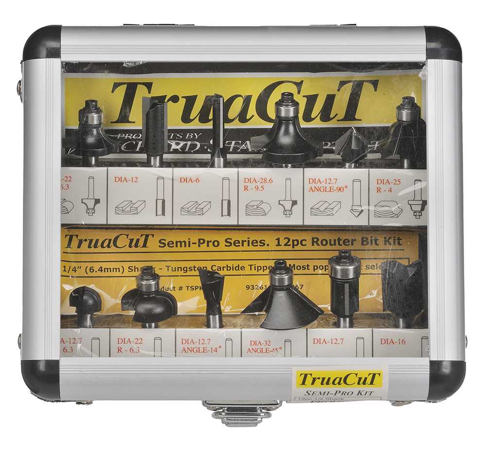 TruaCut Semi-Pro Series 6mm (1/4") Shank Router Bit Set 12Pce TSPK124