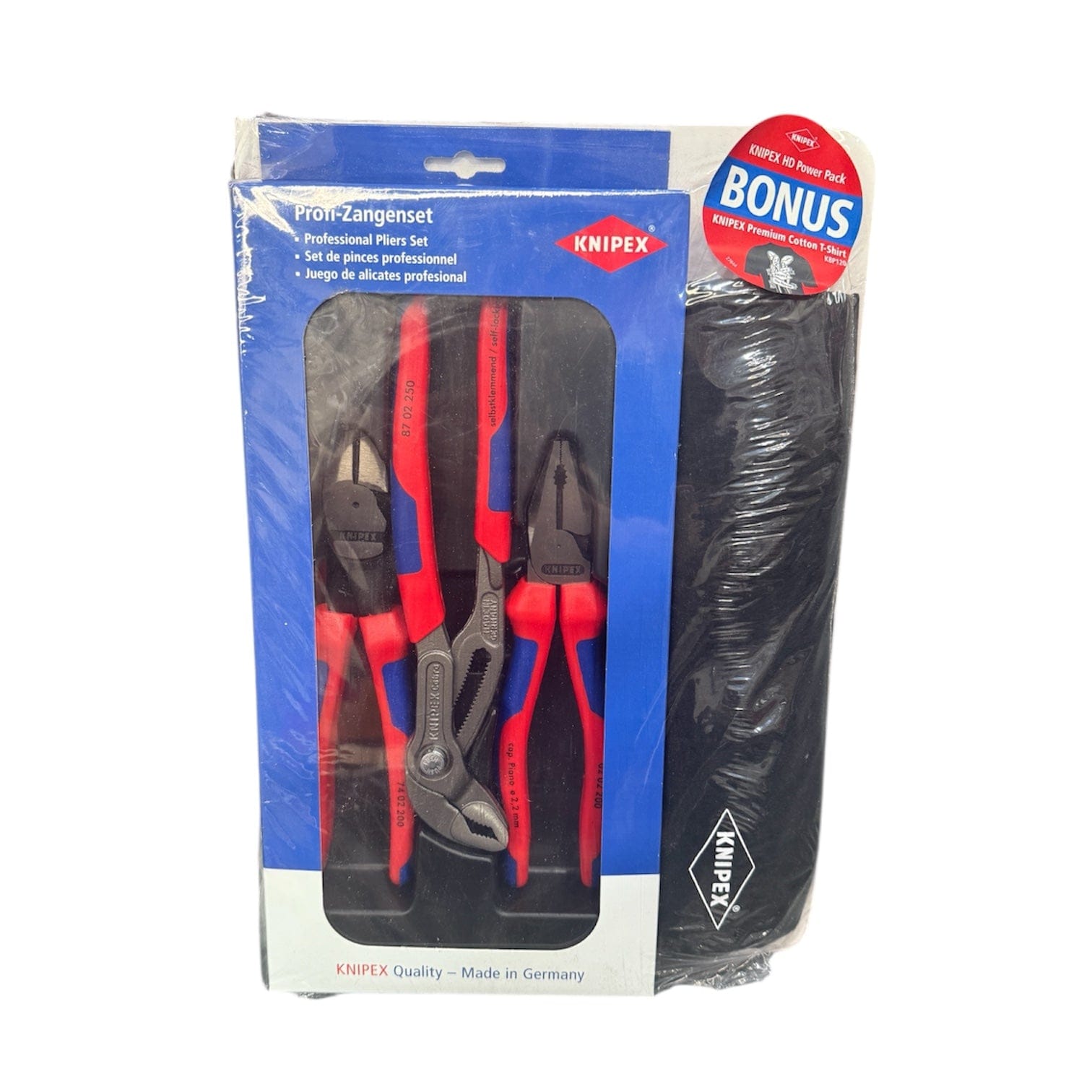 Knipex Heavy Duty Power Pack 3Pce 002011S *Limited Edition with Bonus Knipex T Shirt - Until Stocks Last*