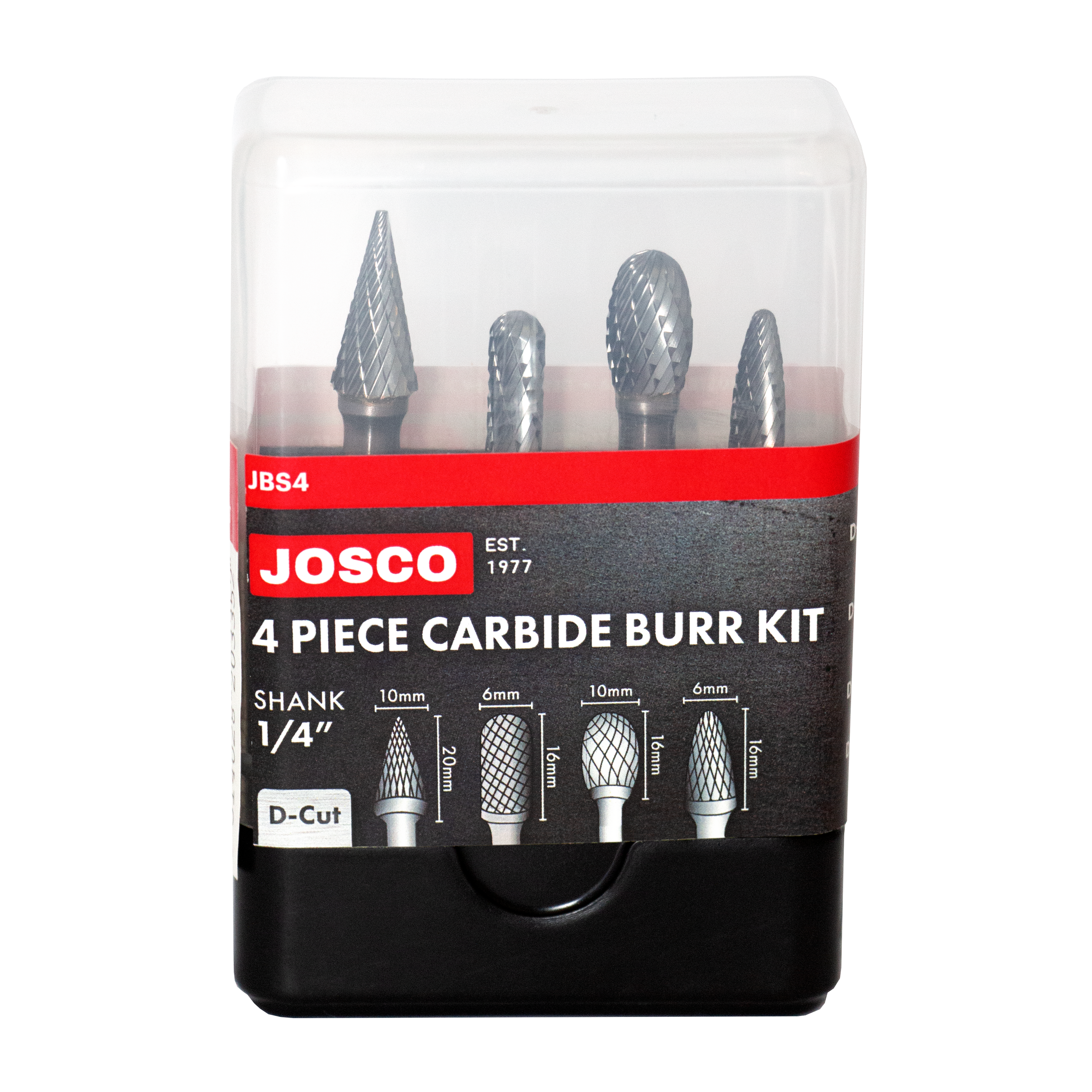 4Pce Carbide Burr Starter Set JBS4 by Josco