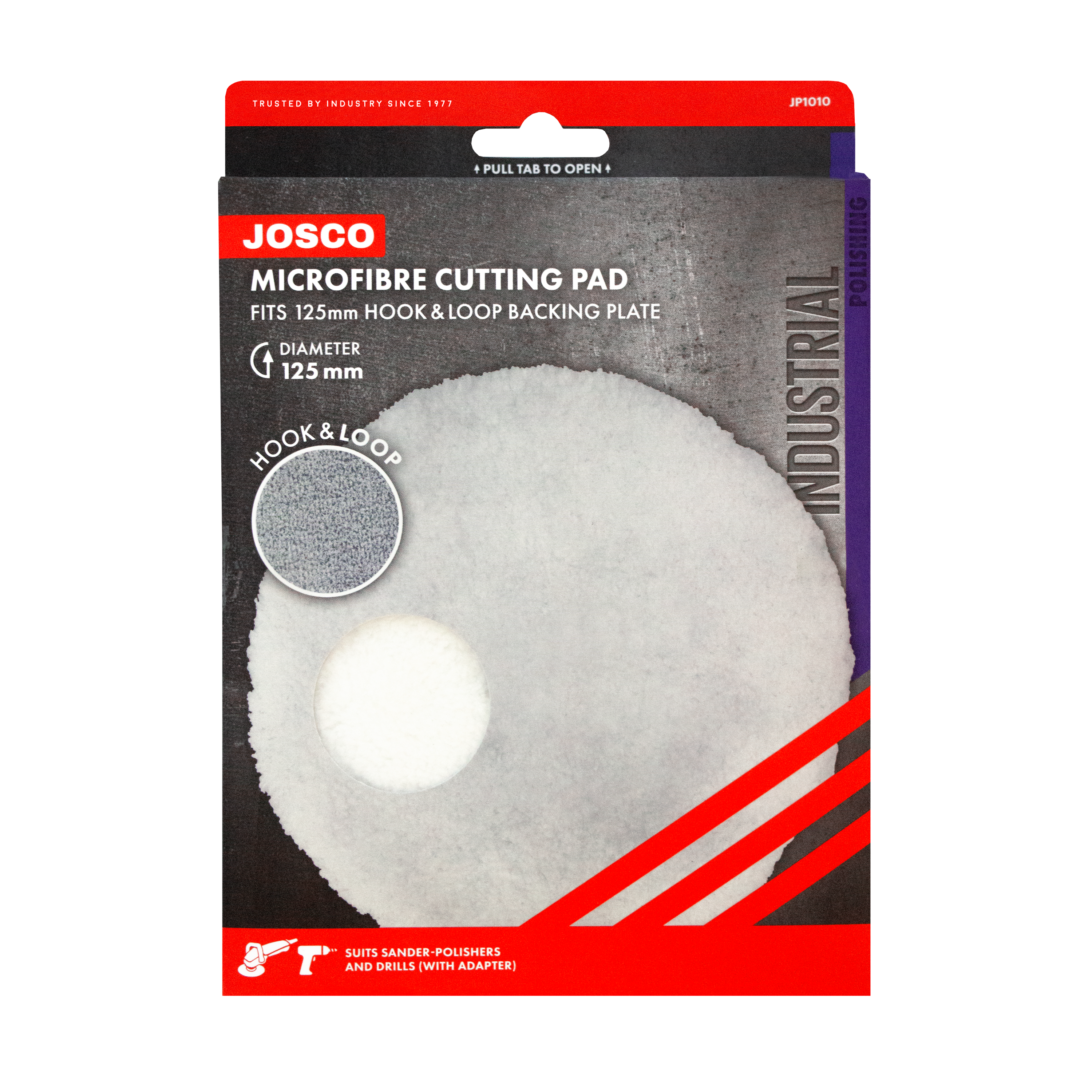 125mm Microfibre Cutting Pad Hook & Loop JP1010 by Josco