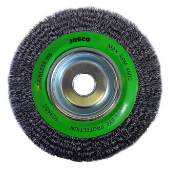 200mm Crimped Stainless Steel Wheel Brush - 103ASS by Josco