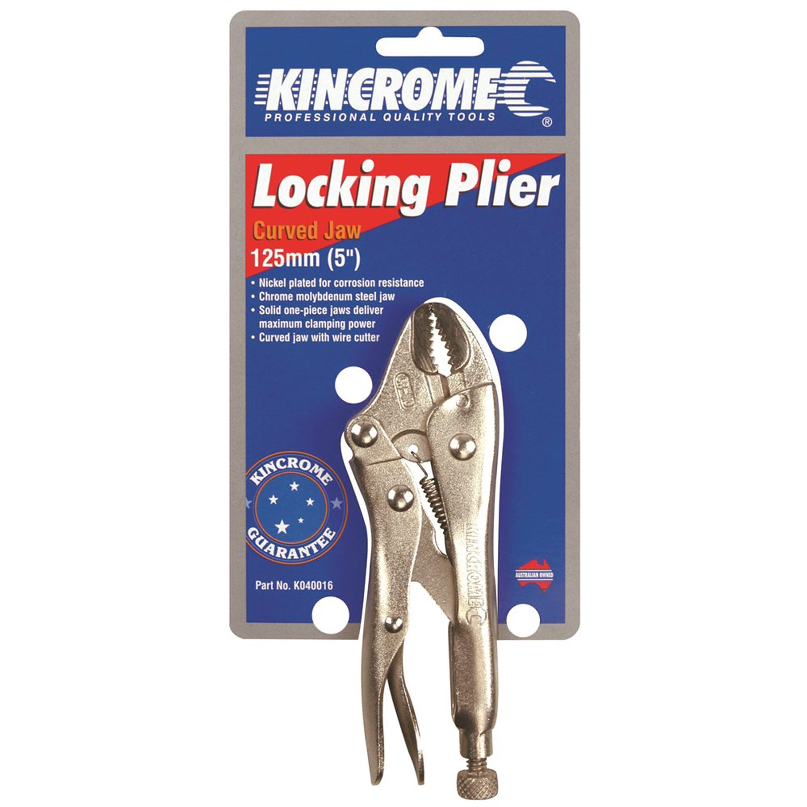 Locking Pliers Curved Jaw 125mm (5") - K040016 by Kincrome