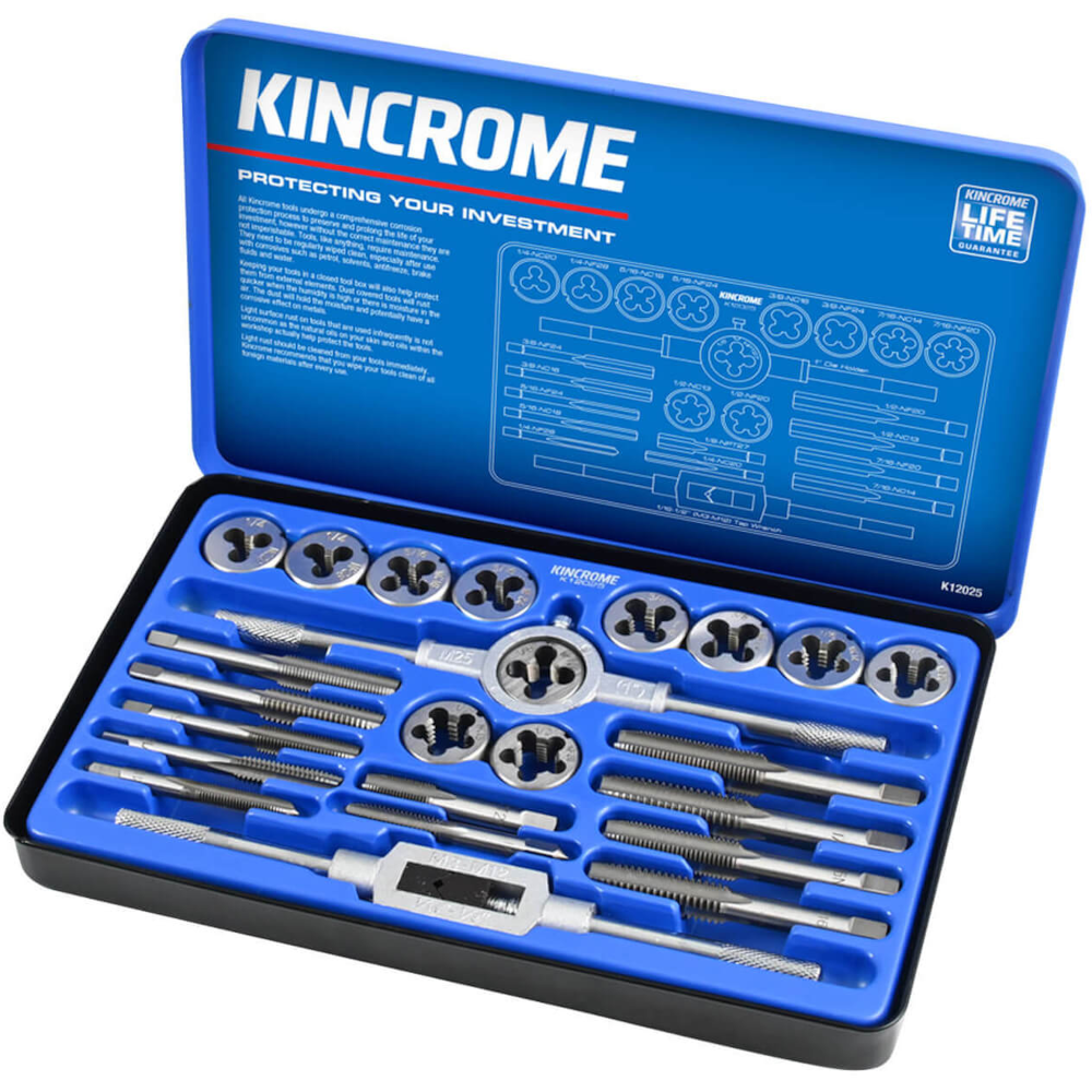 24Pce Imperial Tap + Die Set K12025 by Kincrome