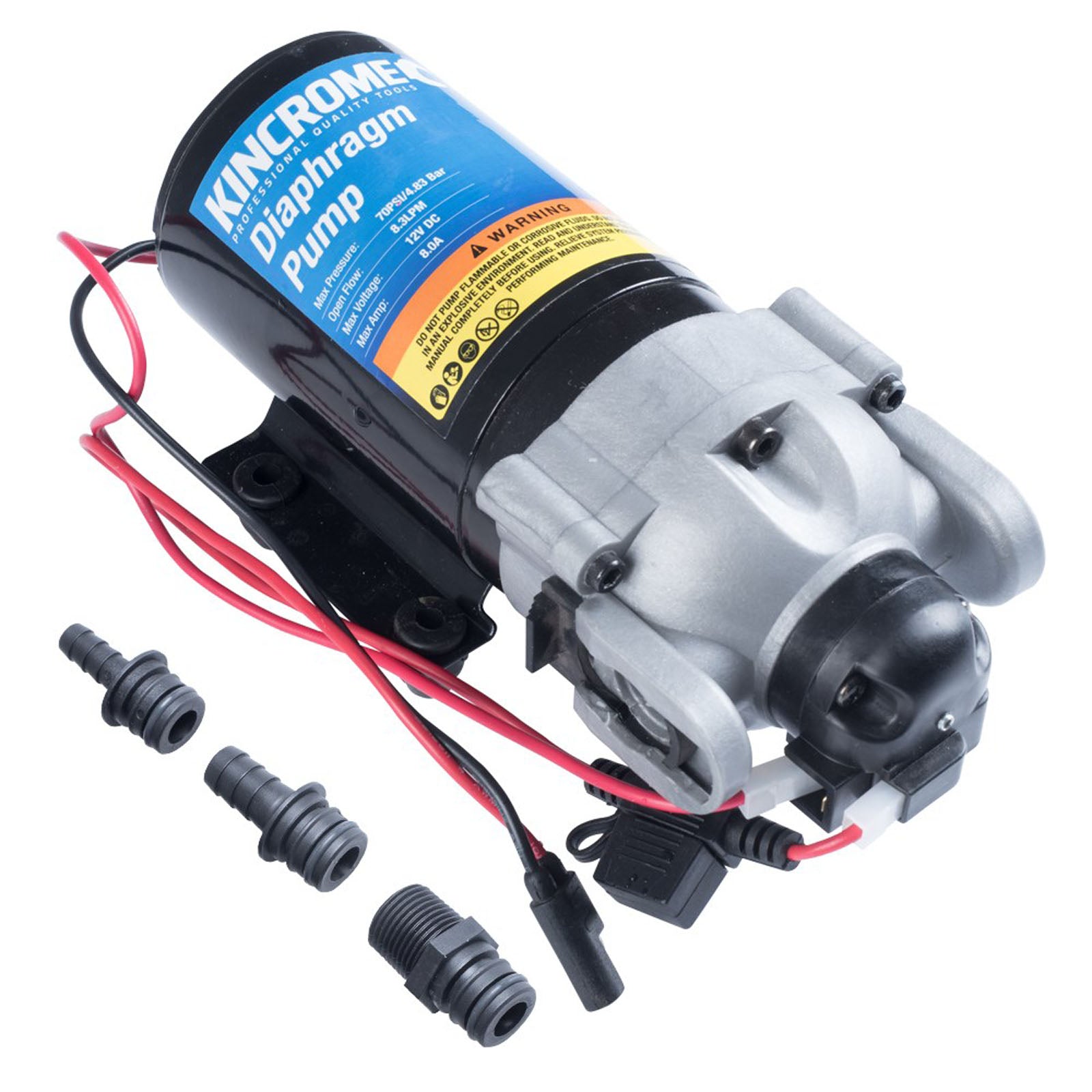 8.3LPM 12V Diaphragm Pump Quick Connect - K16103 by Kincrome