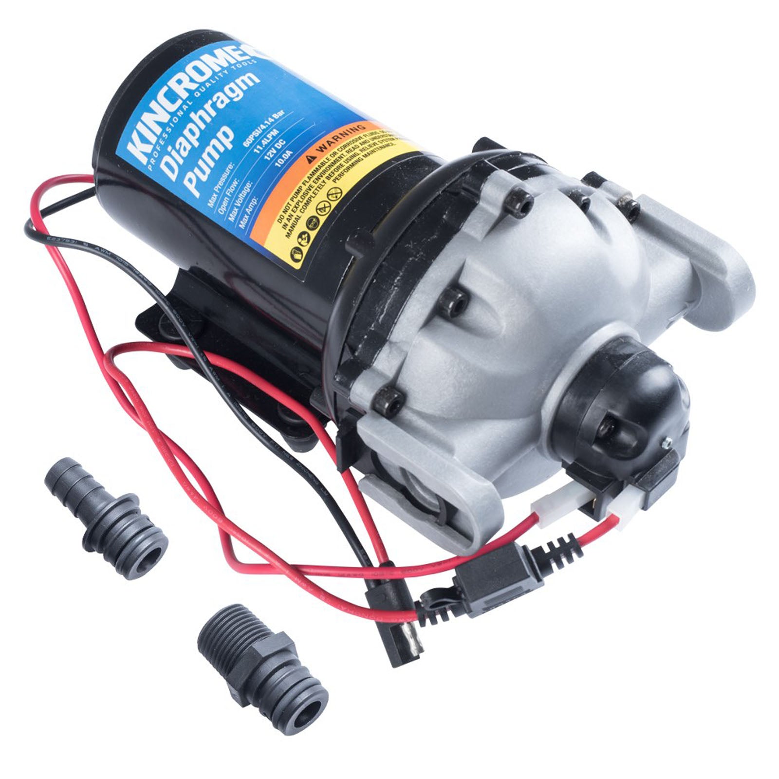 11.4LPM 12V Diaphragm Pump Quick Connect - K16104 by Kincrome