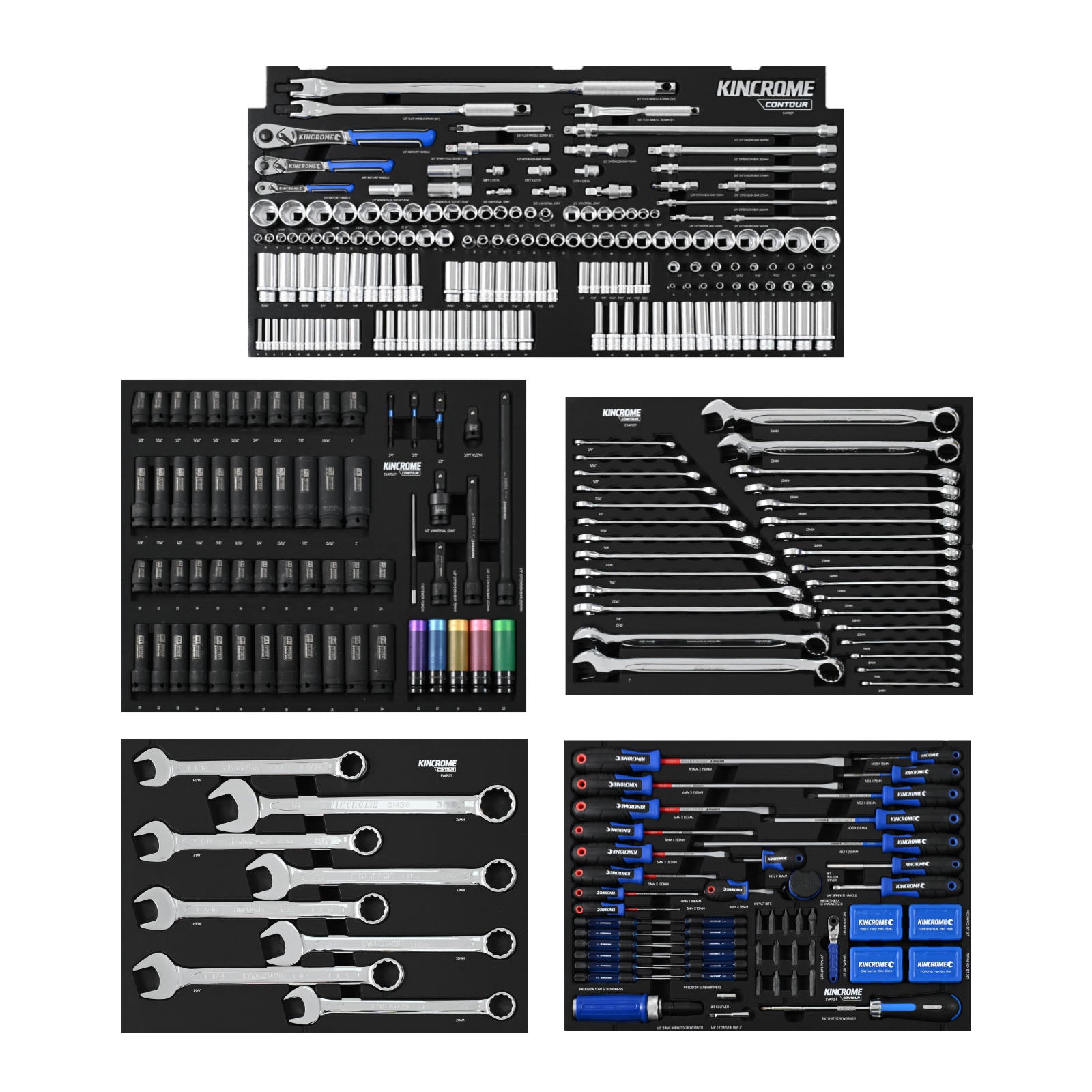 CONTOUR® Workshop Tool Kit 734 Piece 17 Drawer 42" Black - K1961B by Kincrome