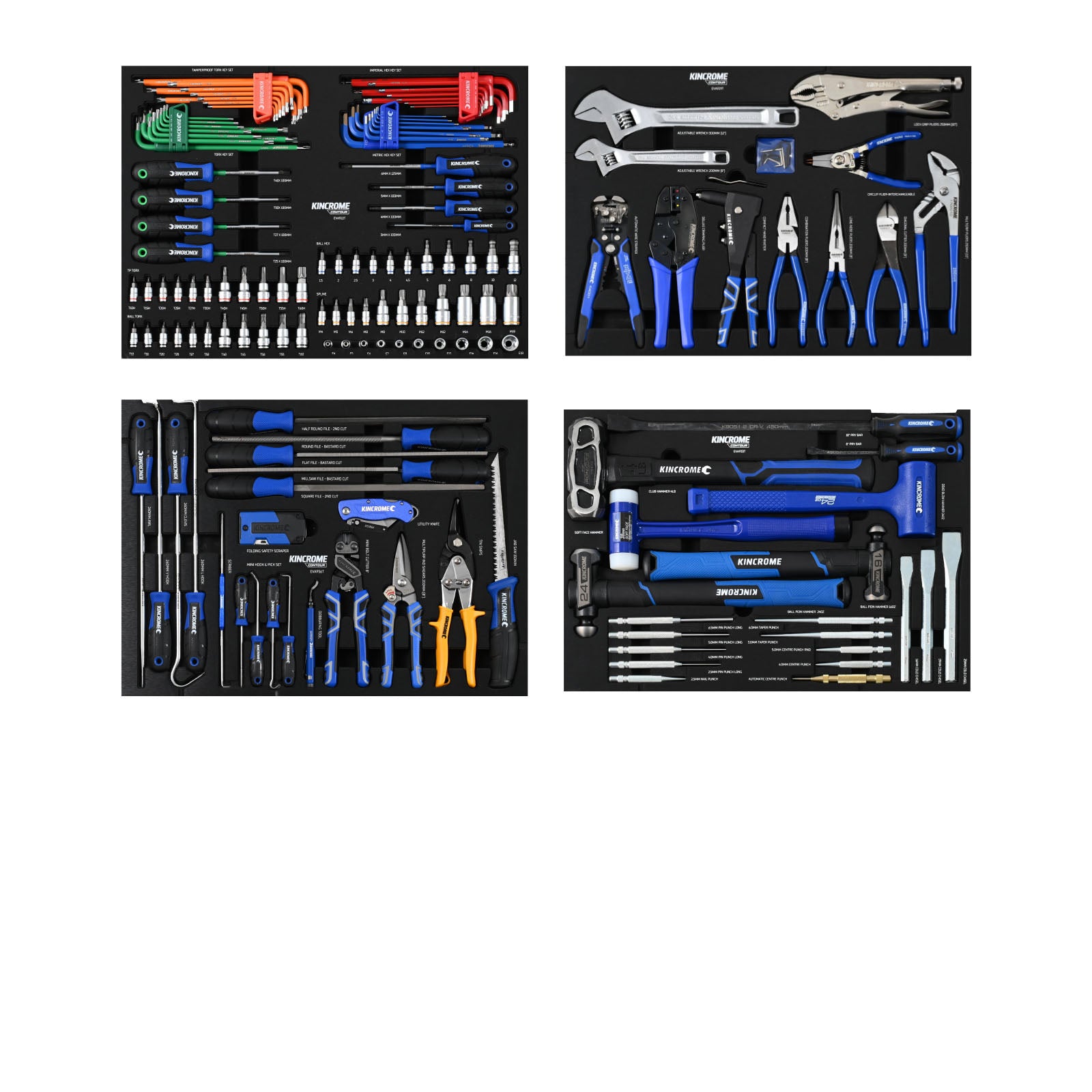 CONTOUR® Workshop Tool Kit 734 Piece 17 Drawer 42" Blue - K1961 by Kincrome