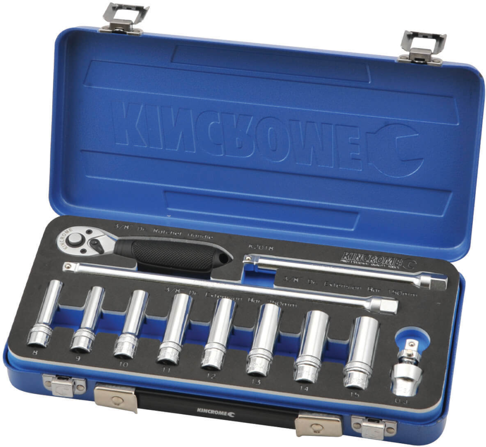 12Pce 3/8" LOK-ON™ Deep Socket Set Metric K2018 by Kincrome