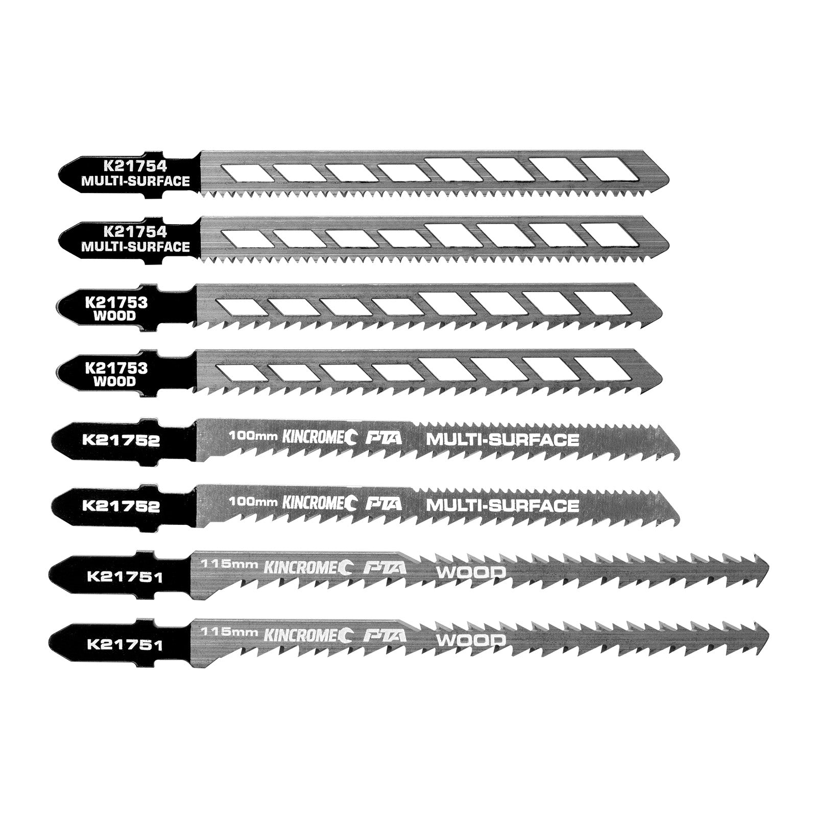 8Pce Double Edge Skeleton Jigsaw Blades K21750 by Kincrome