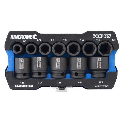 LOK-ON™ Impact Socket Set 12 Pce 3/8" Drive - K27076 Metric by Kincrome