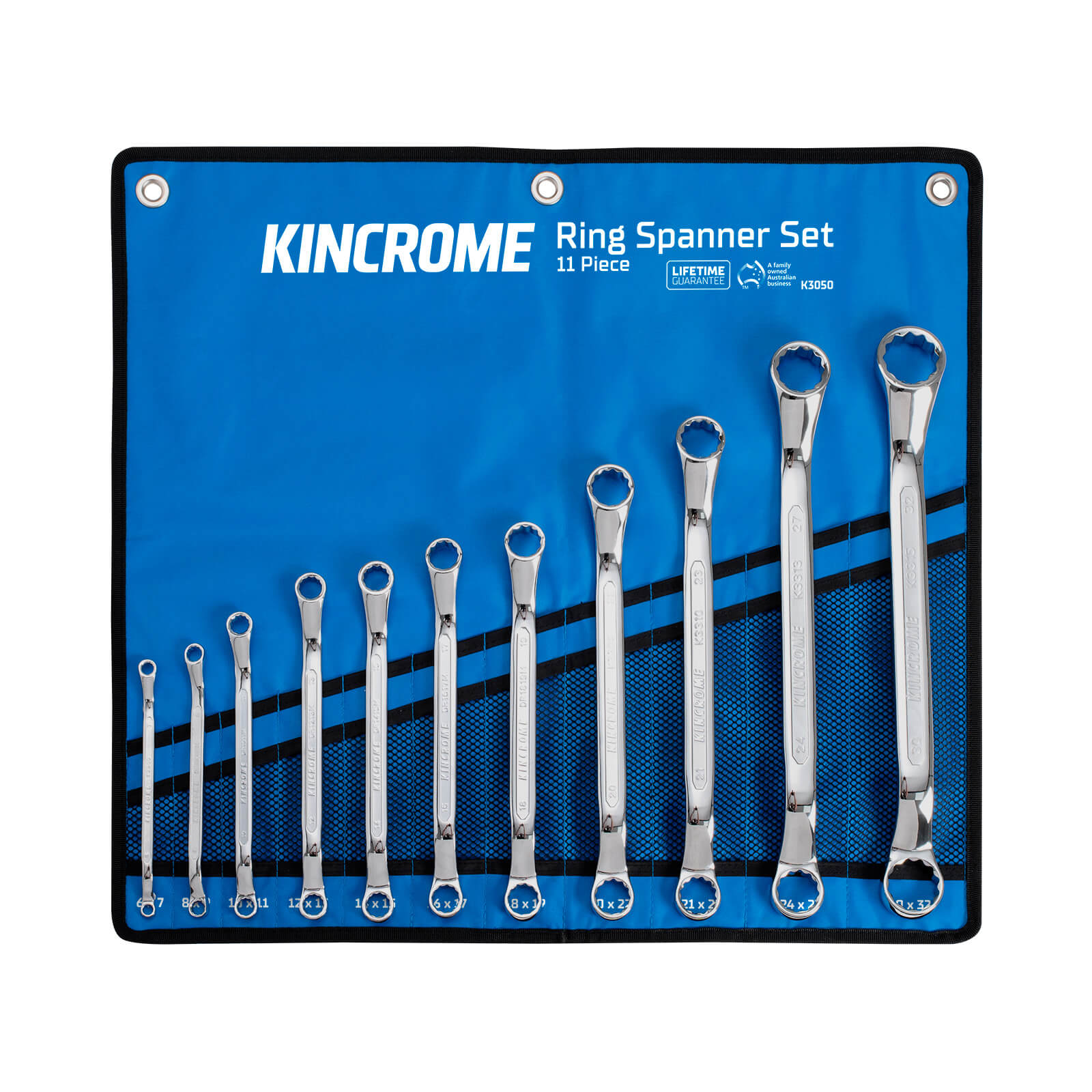 Kincrome 11Pce Ring Spanner Set - Metric K3050