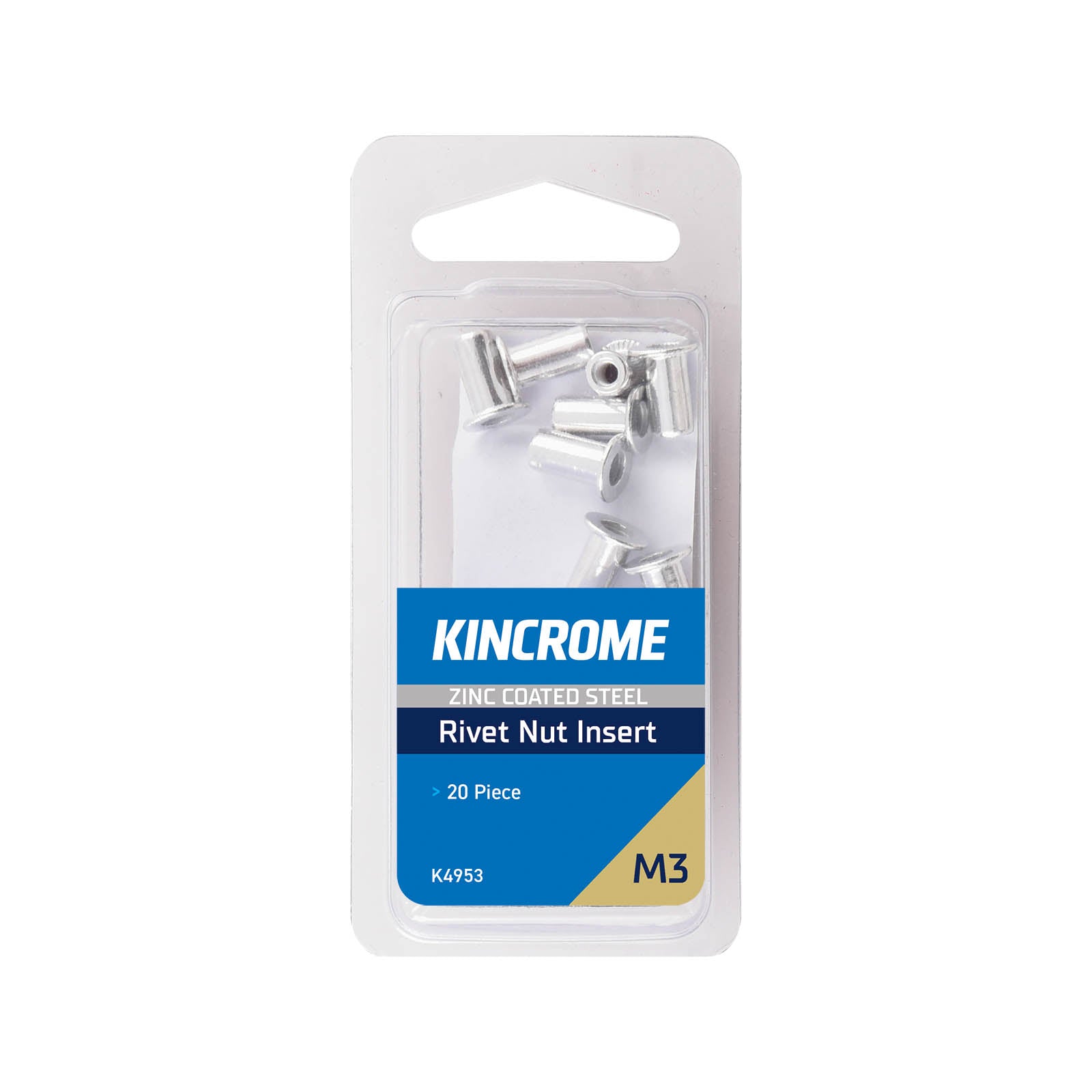 Kincrome Zinc Coated Steel Rivet Nut Inserts
