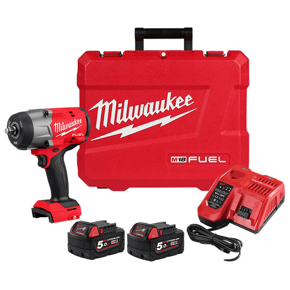 18V 1/2" FUEL™ High Torque Impact Wrench with Friction Ring Kit M18FHIW2F12-502C by Milwaukee