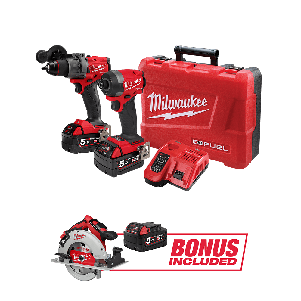 Milwaukee M18 FUEL™ 2Pce Power Pack 2AA3C With BONUS Circular Saw *Limited Edition* M18FPP2AA3C502C