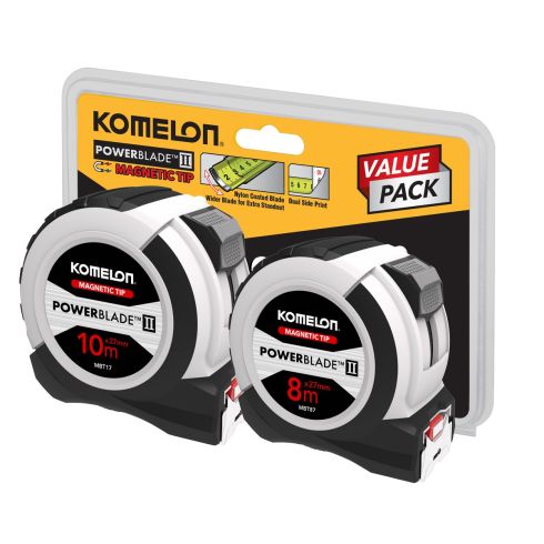 Power Blade Tape Measure Twin Pack MBT1787 by Komelon