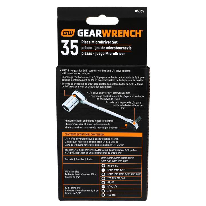 1/4” Drive MicroDriver 35Pce Set 85035 by Gearwrench