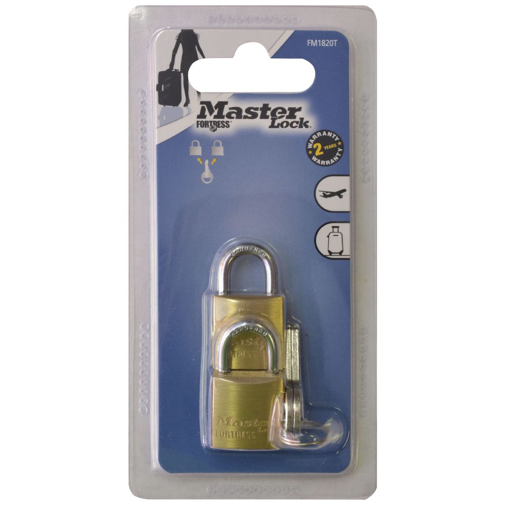 Master Lock 20mm Fortress Brass Padlock With 11mm Shackle | Single, Double, or Four Pack
