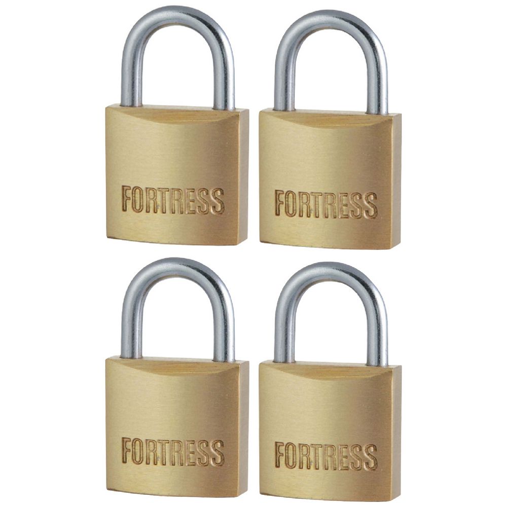Master Lock 20mm Brass Padlock FM1820QAU | 4 Pack, Keyed Alike