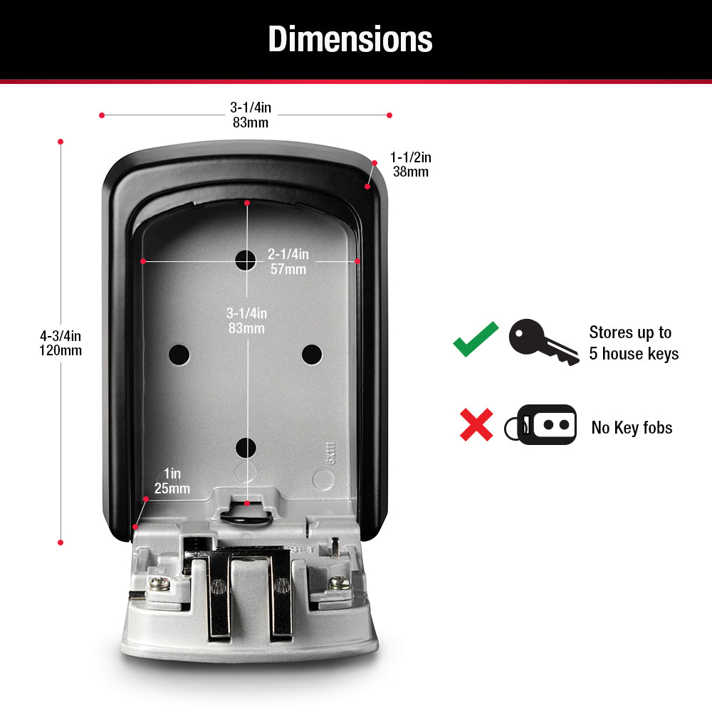 Master Lock 83mm Wall Mounted Key Safe 5401DAU