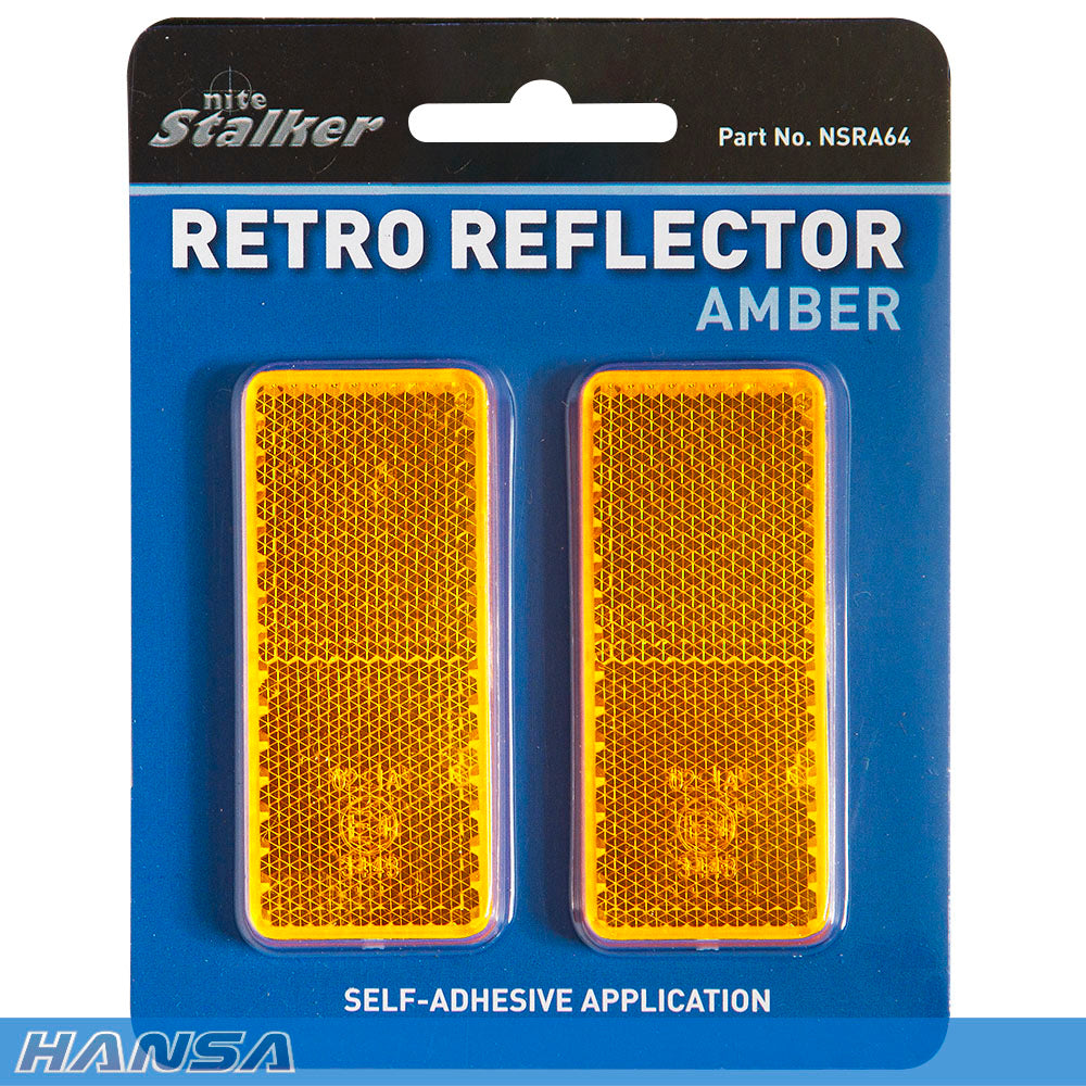 Nite Stalker Retro Reflectors Amber 64mm NSRA64